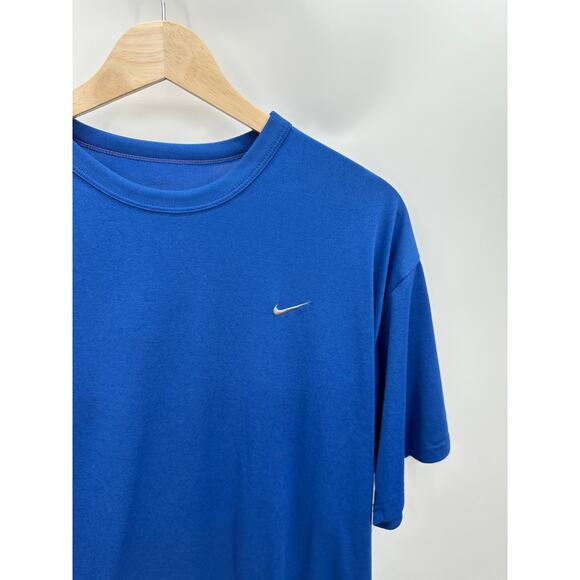Nike FitDry Blue Crewneck Short Sleeve Polyester Tee T-Shirt Mens Size Medium - Picture 4 of 7